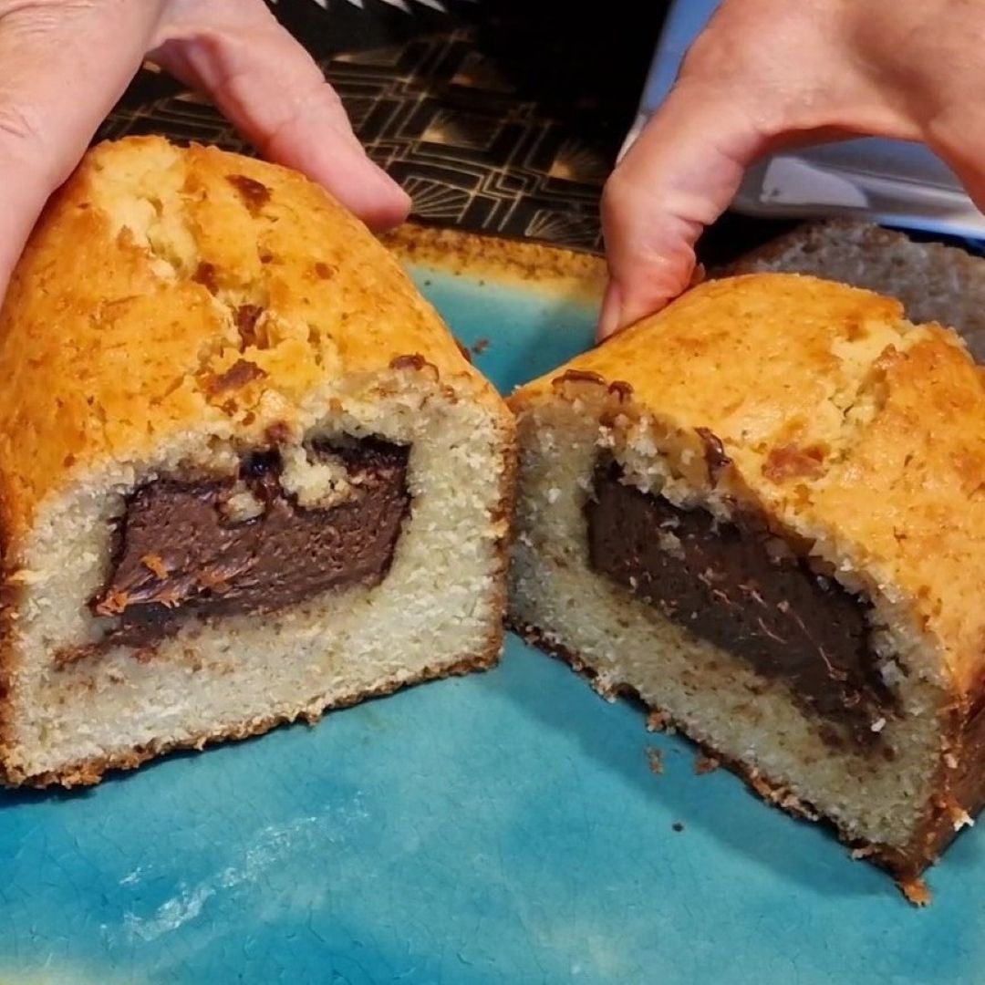 Bizcocho con corazón de nutella: suave y húmedo