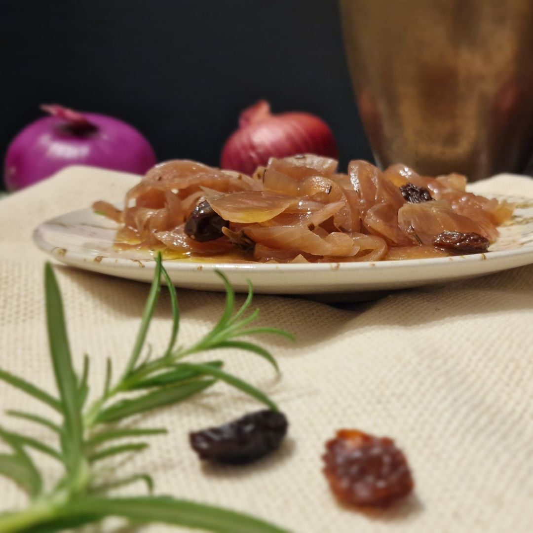 Como hacer cebolla agridulce con pasas y romero
