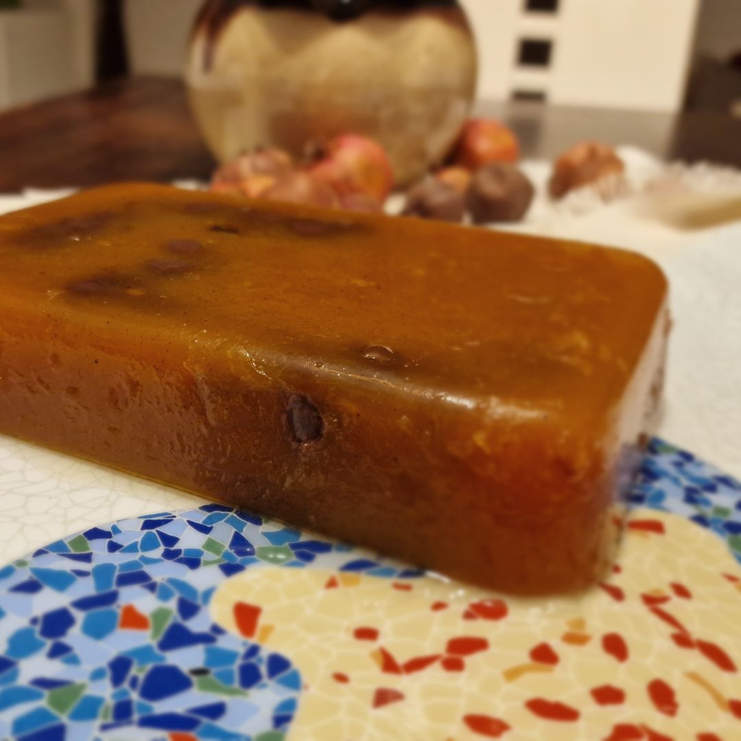 Dulce de calabaza en barra con chocolate fácil y aromático